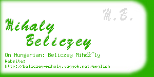 mihaly beliczey business card